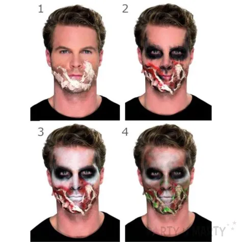 make up party halloween straszny zombie smiffys zestaw