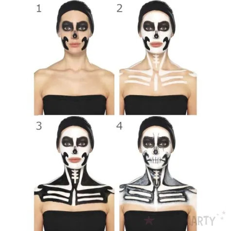 make up party halloween szkieletor smiffys zestaw