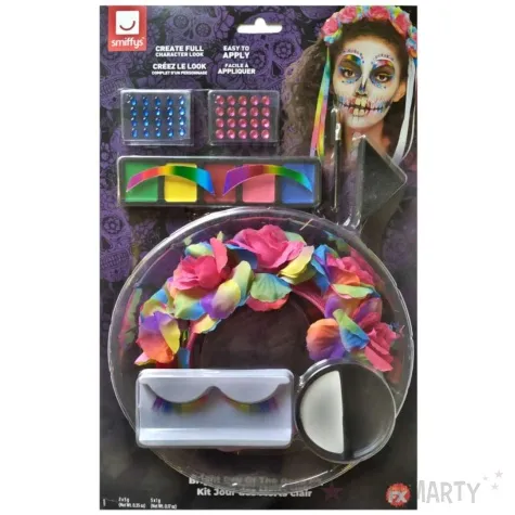 make up party halloween teczowa smierc smiffys zestaw
