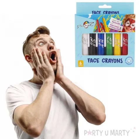 make up party kredki do malowania twarzy scool 6 szt