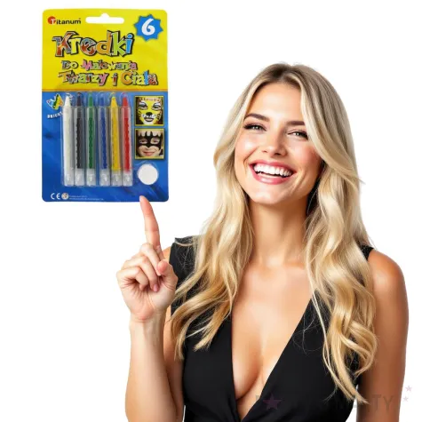 make up party kredki do twarzy wysuwane mix titanum 6 szt