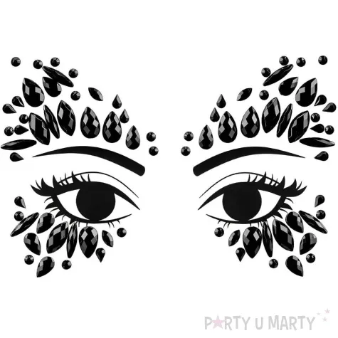 make up party krysztalki na twarz czarny partydeco