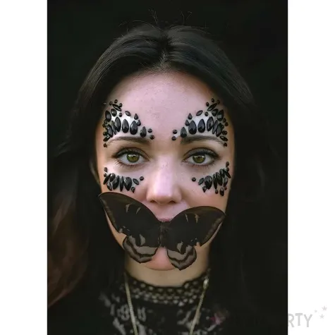 make up party krysztalki na twarz czarny partydeco