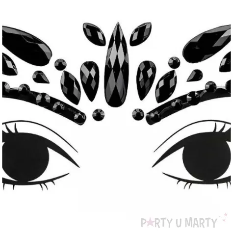 make up party krysztalki na twarz czarny partydeco