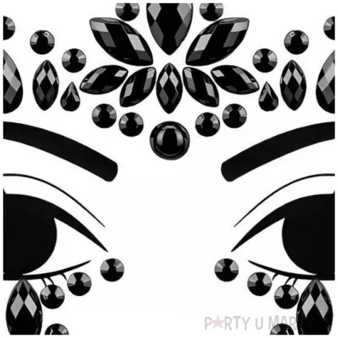 make up party krysztalki na twarz czarny partydeco