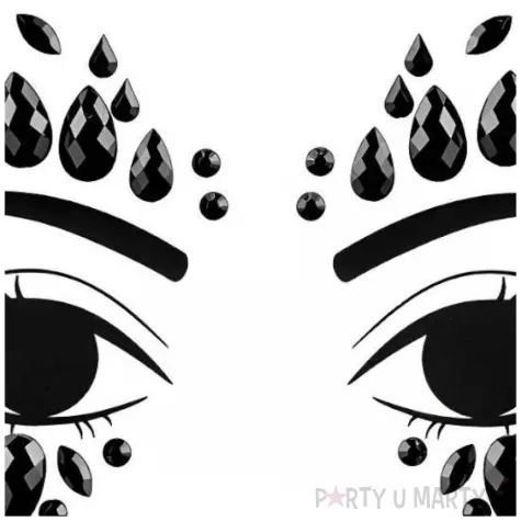 make up party krysztalki na twarz czarny partydeco