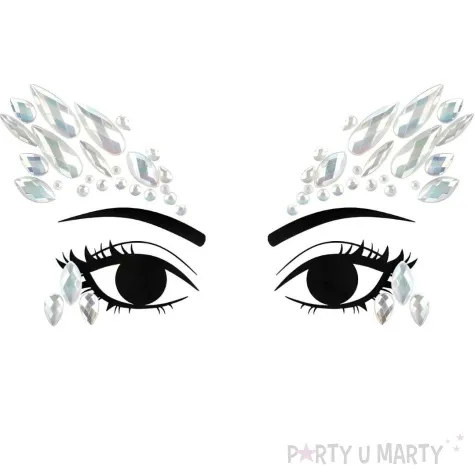 make up party krysztalki na twarz swiecace w ciemnosci bialy partydeco