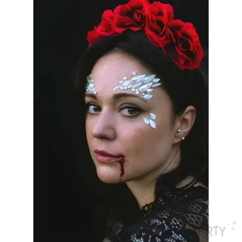 make up party krysztalki na twarz swiecace w ciemnosci bialy partydeco