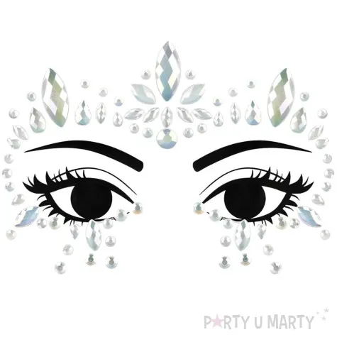 make up party krysztalki na twarz swiecace w ciemnosci bialy partydeco