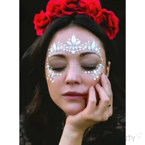 make up party krysztalki na twarz swiecace w ciemnosci bialy partydeco