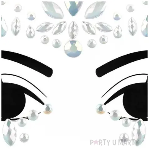 make up party krysztalki na twarz swiecace w ciemnosci bialy partydeco