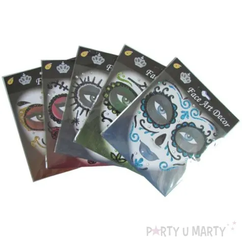 make up party naklejki na twarz los muertos czarno zielone arpex
