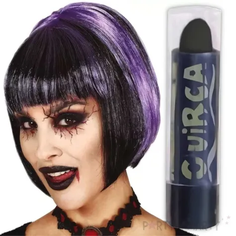 make up party szminka czarna funnyfashion