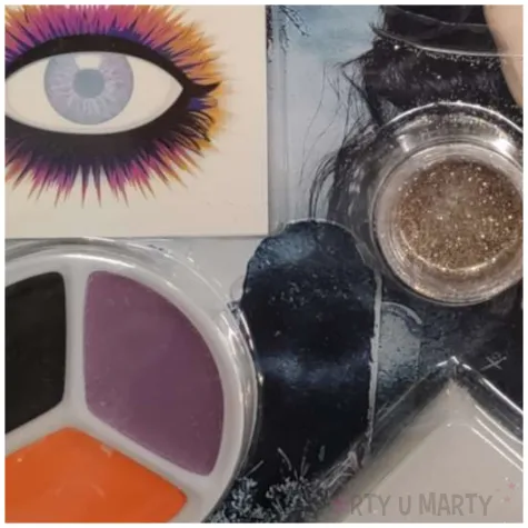 make up party wrozka fioletowy czarny pomaranczowy smiffys