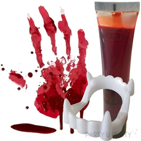 make up party zestaw wampira krew i zeby godan