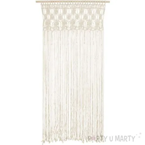 makrama kurtyna boho pelna partydeco biala 94 5x171 cm