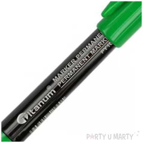 marker permanentny okragly cienki zielony titanum 2 mm