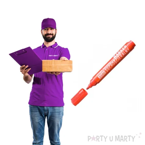 marker permanentny wodoodporny czerwony okragly d rect