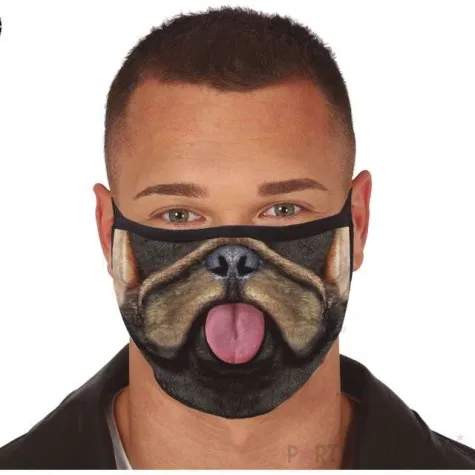 maseczka dla doroslych buldog czarna guirca
