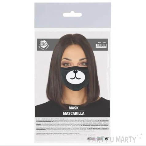 maseczka dla doroslych misiek czarna guirca