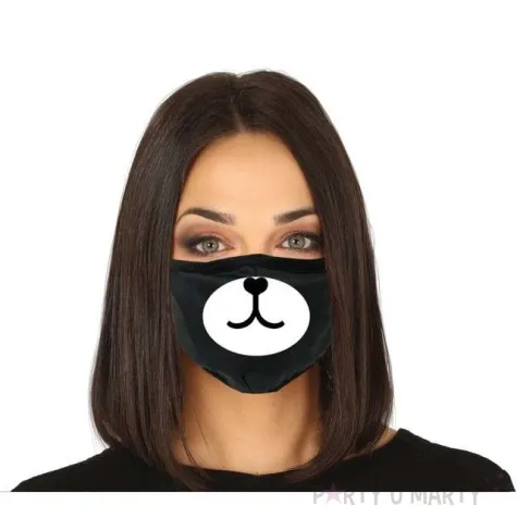 maseczka dla doroslych misiek czarna guirca