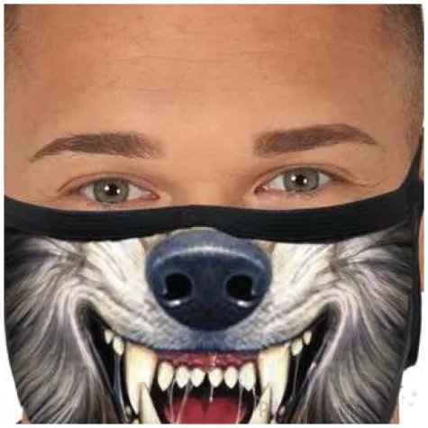 maseczka dla doroslych wilkolak czarna guirca