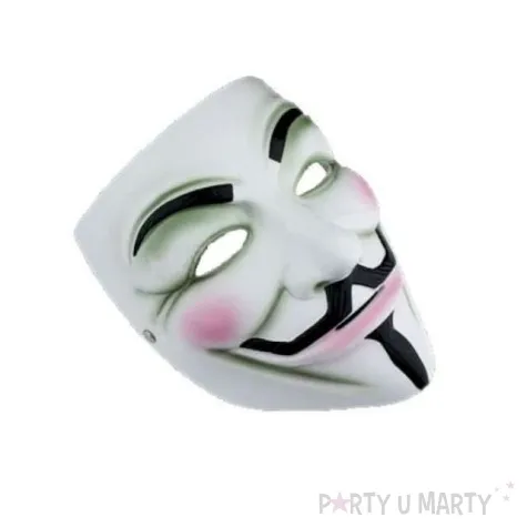 maska anonymous biala plastikowa