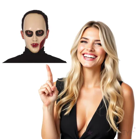 maska czarne oczy i blizna plastikowa guirca