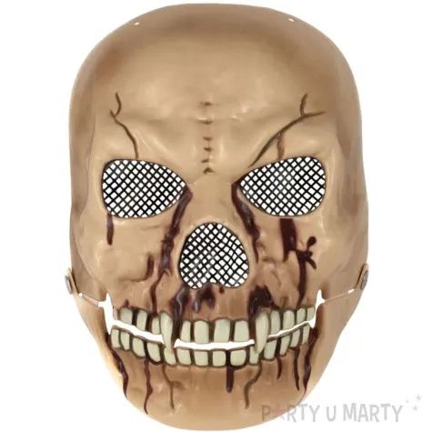 maska czaszka z ruchoma szczeka bezowy partypal