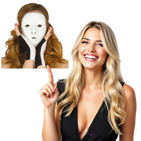 maska do pomalowania kobieta biala guirca