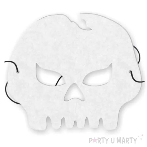 maska filcowa czaszka biala rozm uniwersalny