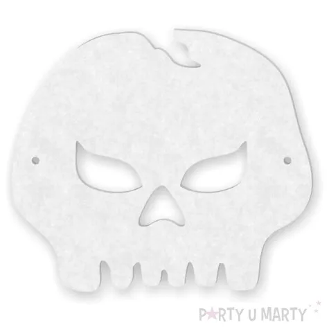 maska filcowa czaszka biala rozm uniwersalny