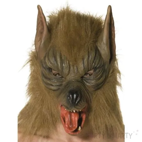 maska futrzasty wilkolak brazowa lateksowa smiffys