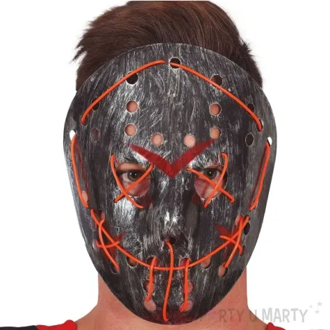 maska hockey swiecacy usmiech srebrny guirca