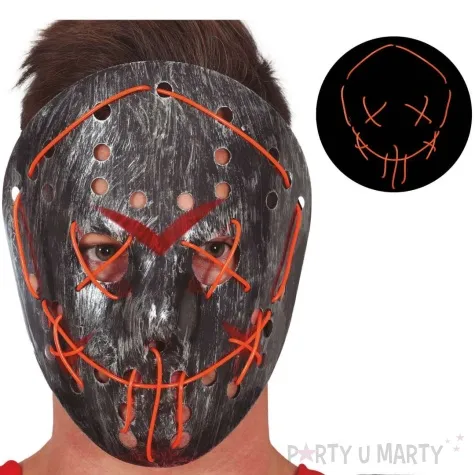 maska hockey swiecacy usmiech srebrny guirca