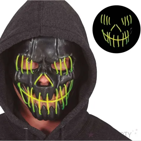 maska horror face swiecacy usmiech czarny guirca