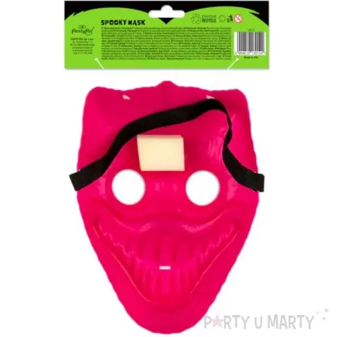 maska huggy wuggy rozowy plastikowa partypal