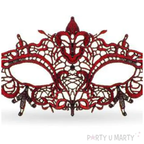 maska karnawalowa azurowa czerwona lza czerwony godan