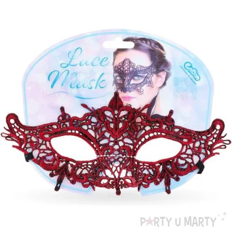 maska karnawalowa azurowa czerwona lza czerwony godan