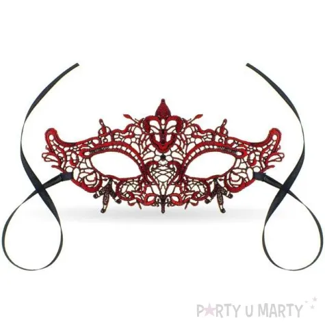 maska karnawalowa azurowa czerwona lza czerwony godan