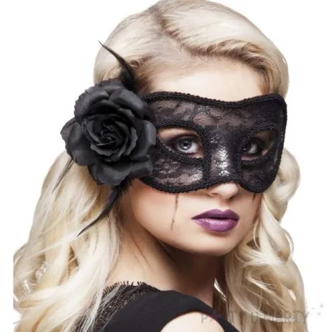 maska karnawalowa dama czarna azurowa