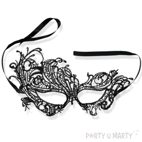 maska karnawalowa kok czarna azurowa