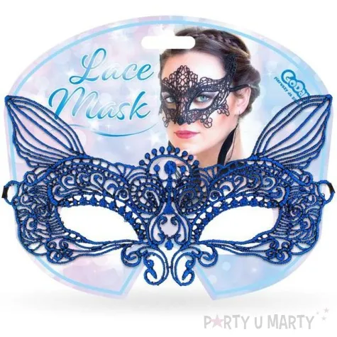 maska karnawalowa kot niebieska azurowa godan