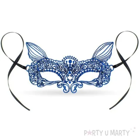 maska karnawalowa kot niebieska azurowa godan