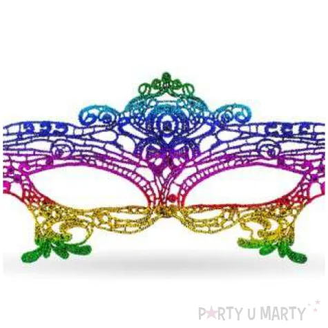 maska karnawalowa krolowa teczowa azurowa godan