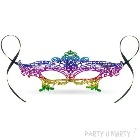 maska karnawalowa krolowa teczowa azurowa godan