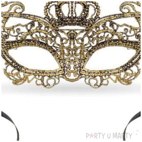 maska karnawalowa krolowa zlota azurowa godan