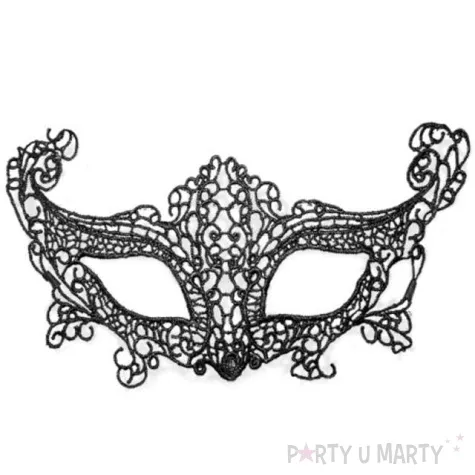 maska karnawalowa lisiczka czarna azurowa