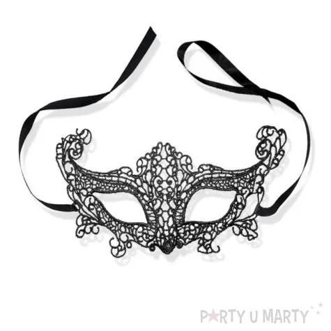 maska karnawalowa lisiczka czarna azurowa