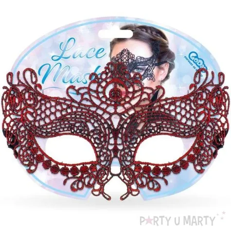maska karnawalowa nieznajoma czerwona azurowa godan